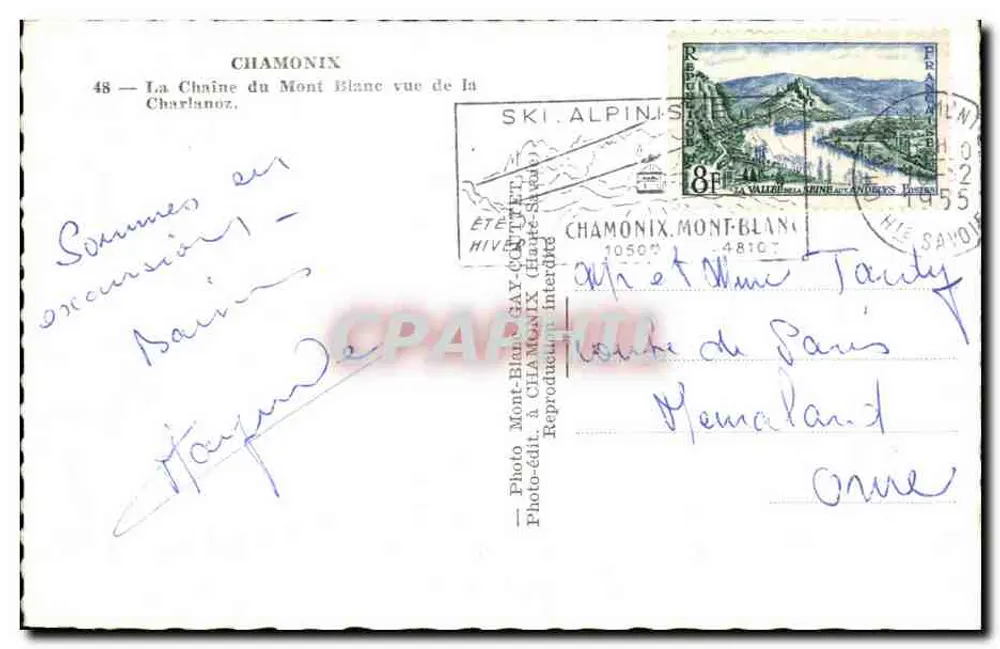 Kette des Mont-Blanc — Ansicht von Charlanoz — Foto-Verlag CHAMONIX - Rückseite