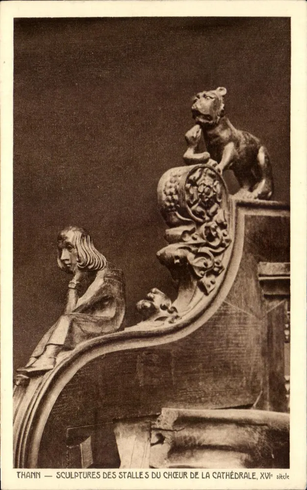 Thann — Skulpturen der Chorstühle der Kathedrale, 16. Jahrhundert - Vorderseite