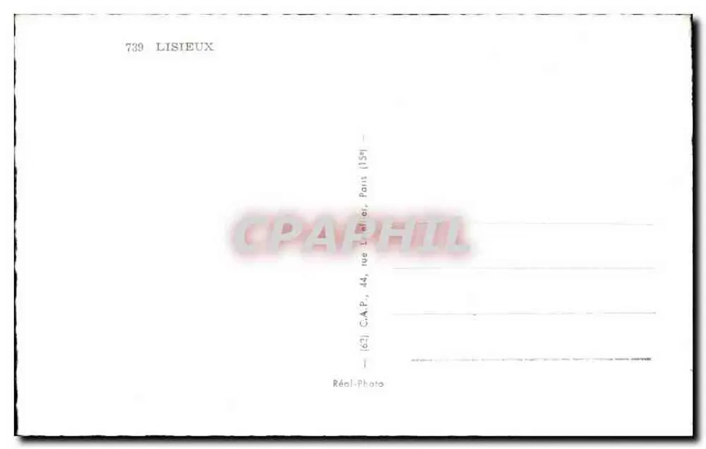 Lisieux — vue aérienne de la basilique et de la ville — éditeur C.A.P. (739) - Verso