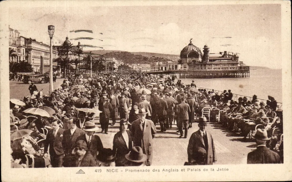 NICE - Promenade des Anglais und Palast der Jetty — Vintage Postcard/Antike Ansichtskarte n°419, Verlag ARA - Vorderseite