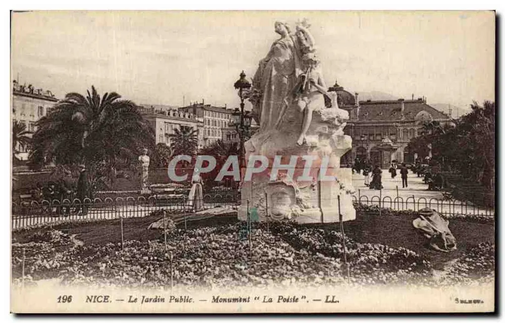 Nice — Le Jardin Public — Monument « La Poésie » — LL. — Éditeur S. BILLOTA - Vorderseite