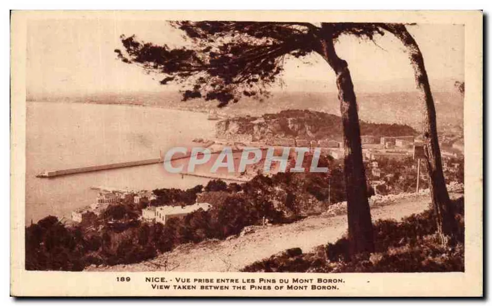 Nice — Ansicht zwischen den Kiefern des Mont Boron — Serie 189 - Vorderseite