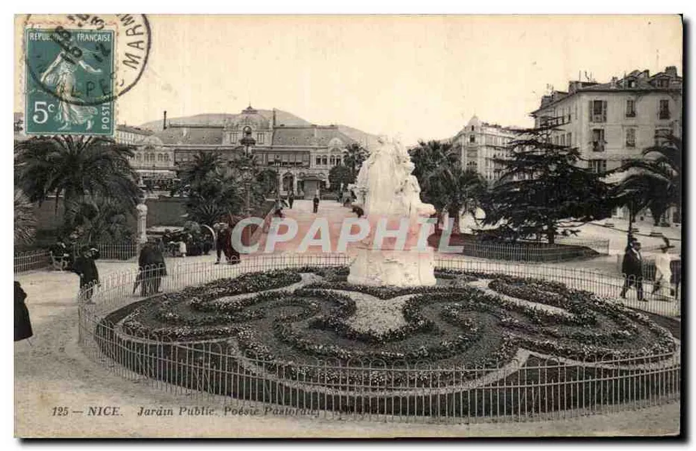 Nizza — Öffentlicher Garten. Pastorale Poesie — unbekannter Verleger, Nr. 125 - Vorderseite