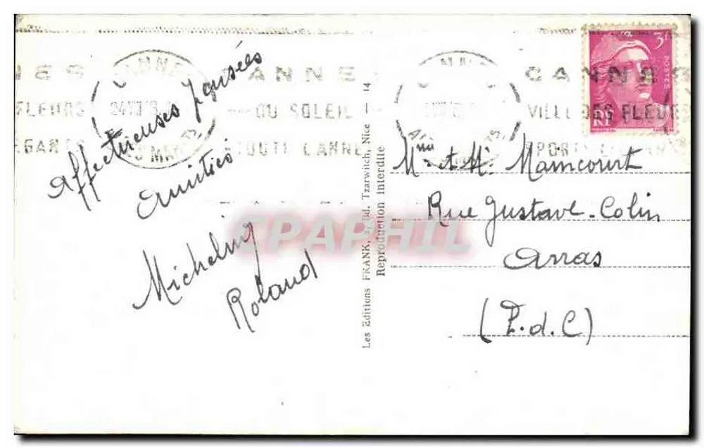 Cannes — Ansicht aus den neuen Gärten — Les Éditions Frank, N°24 - Rückseite