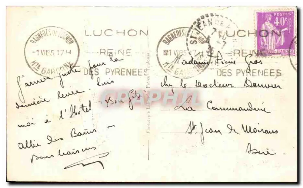 Luchon — El Establecimiento Termal — Los Pirineos Centrales — n°307 — editor LF - Reverso