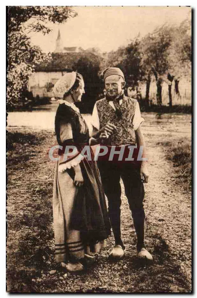Zet und Zette — Volkstanzler in traditionellen Kleidern — Folklore-Gruppe des Départements Bresse, J. Tournaud - Vorderseite