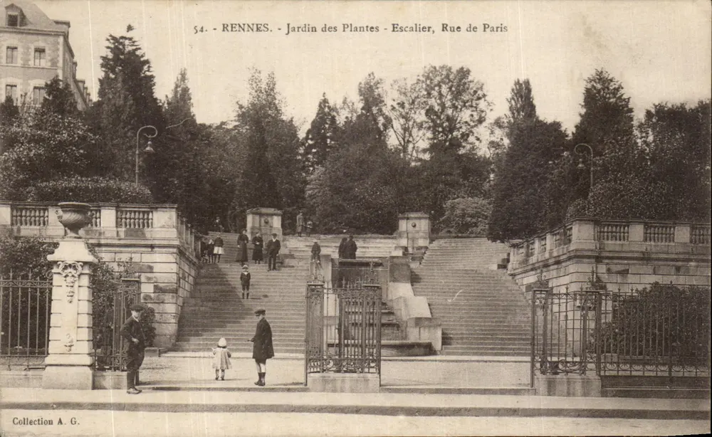 Rennes - Jardin botanique - Treppenhaus, Rue de Paris — Sammlung A.G. — n° 54 - Vorderseite