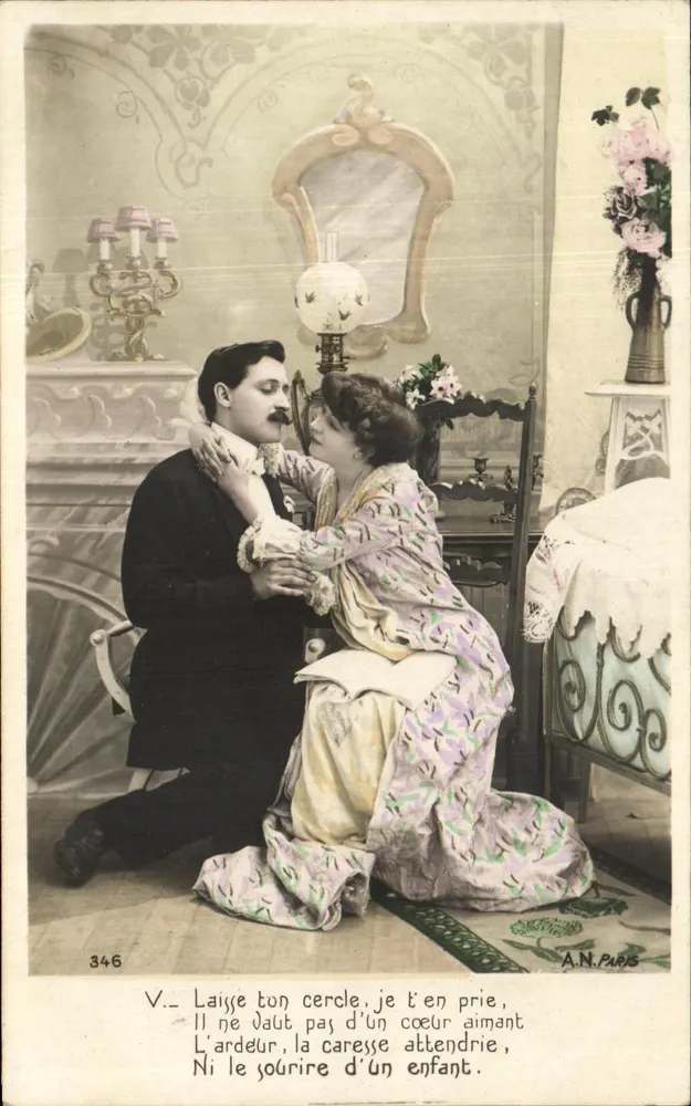LiebesSzene — Paar im Innenraum — A.N. PARIS n°346 - Vorderseite