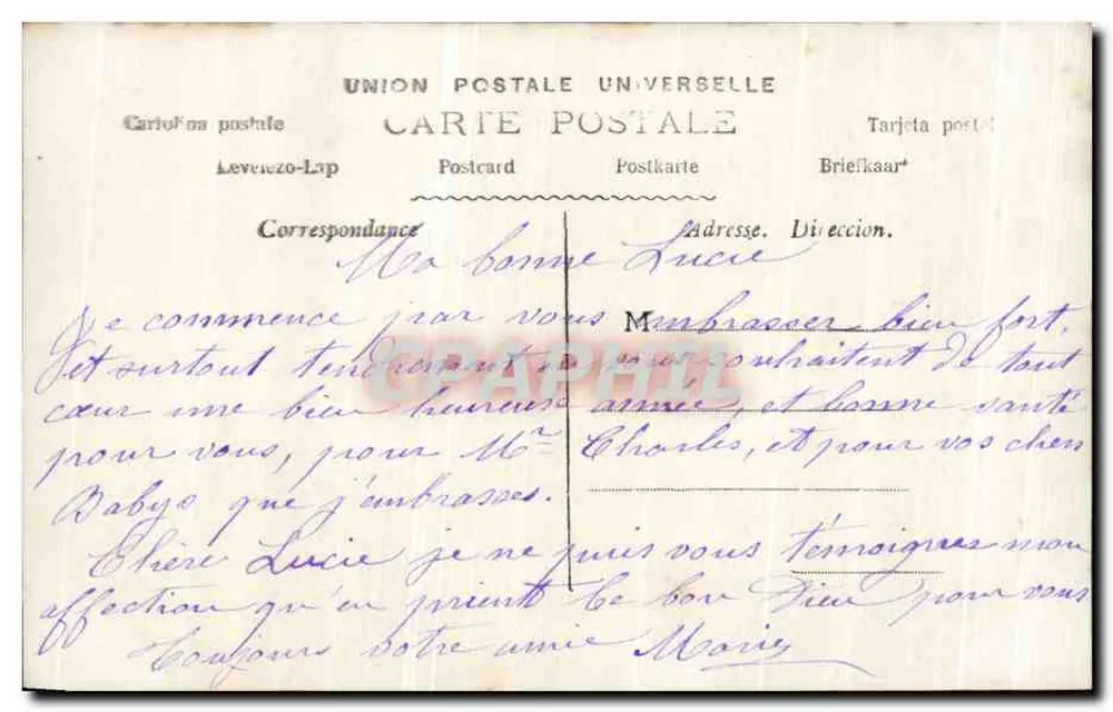 Mädchen mit einem Hufeisen — Wunsch nach Glück — Gréa, Paris, n°354 - Rückseite