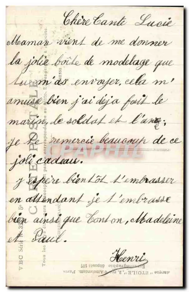 Kind und junge Mädchen — Zärtliche Szene — Stebbing Phot. - Rückseite