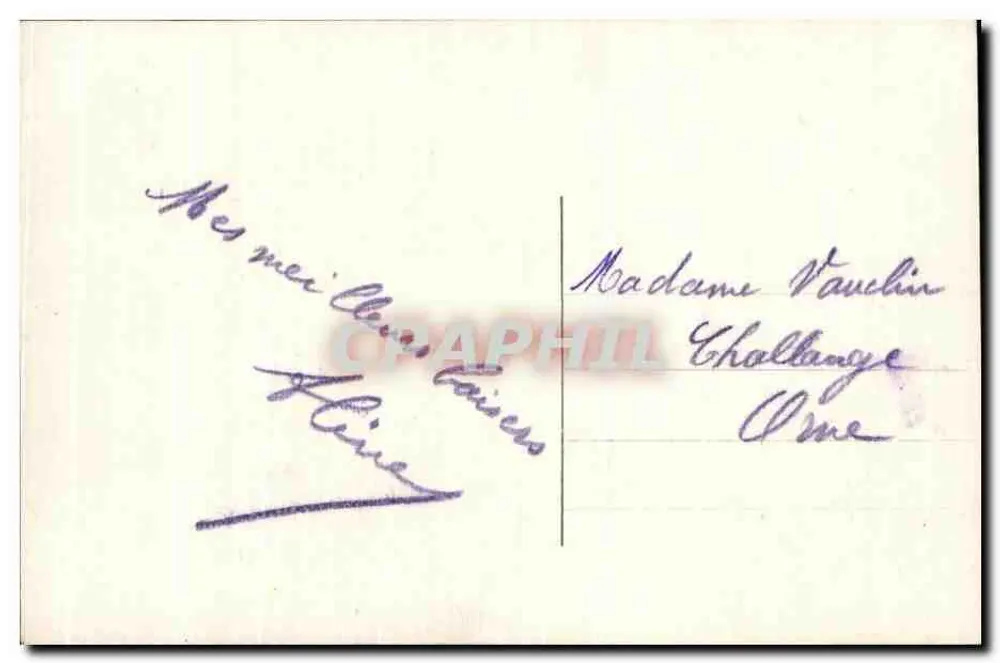Mädchen in weißem Kleid und Hut — zwischen zwei gestutzten Bäumen — Nr. 716 - Rückseite