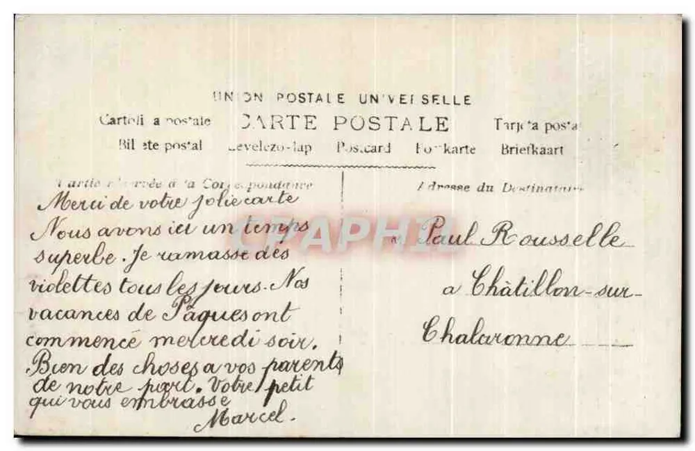 Kind mit Violettenkorb — Iris, Verlag Iris, n° 5948 - Rückseite