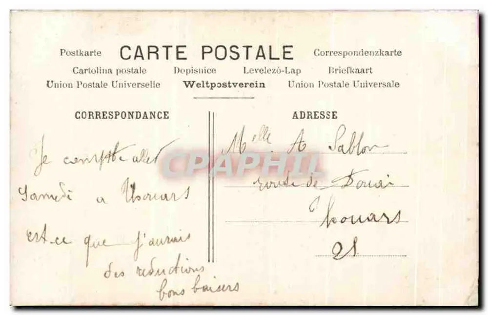 Paar in Hochzeitskleidung — Paris — Verlag Paris, n° 0573 - Rückseite