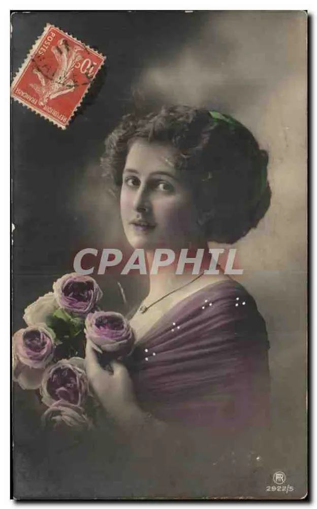 Junge Frau mit Rosenstrauß — Verlag RA, Nr. 292215 - Vorderseite