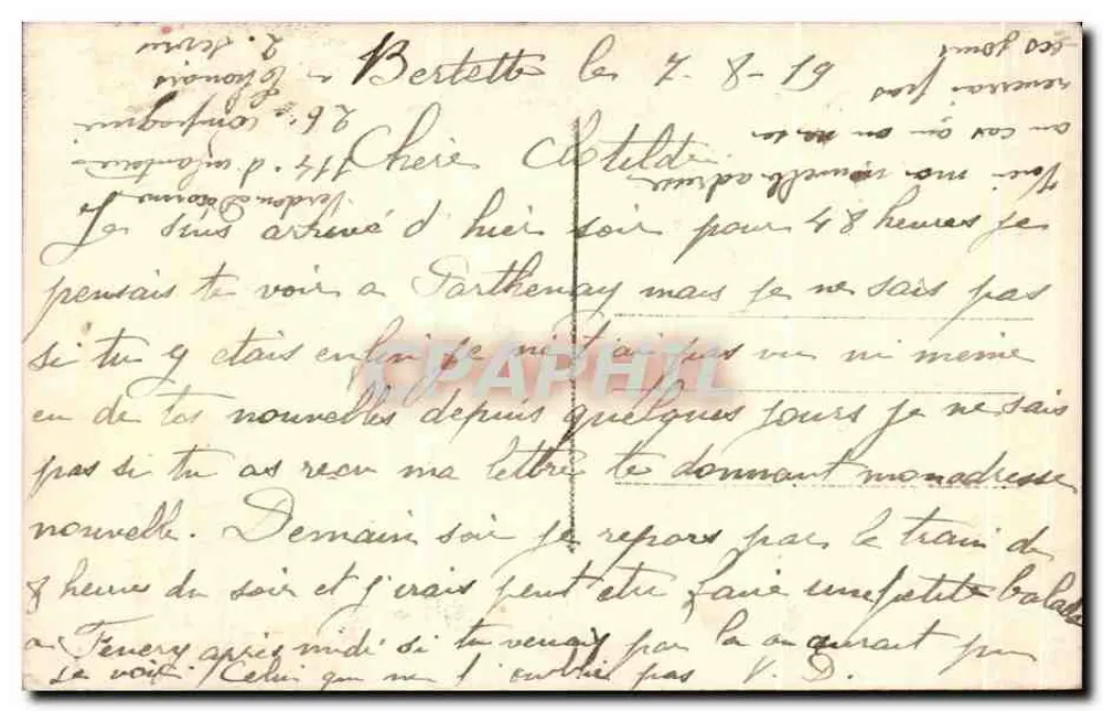 Junges Liebespaar — romantische Szene — Verlag DIX, Paris, Nr. 2002/3 - Rückseite