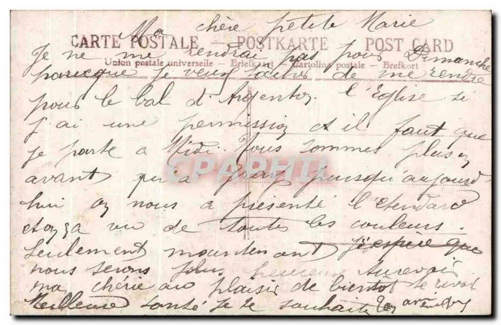 Paar im Studio — gedruckter und handschriftlicher Text — Verleger Brekfort, Nr. 453 - Rückseite