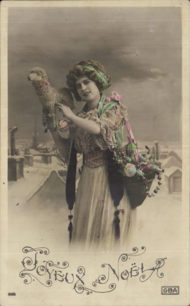Frau mit Lamm — Weihnachten — GBA n°616 - Vorderseite
