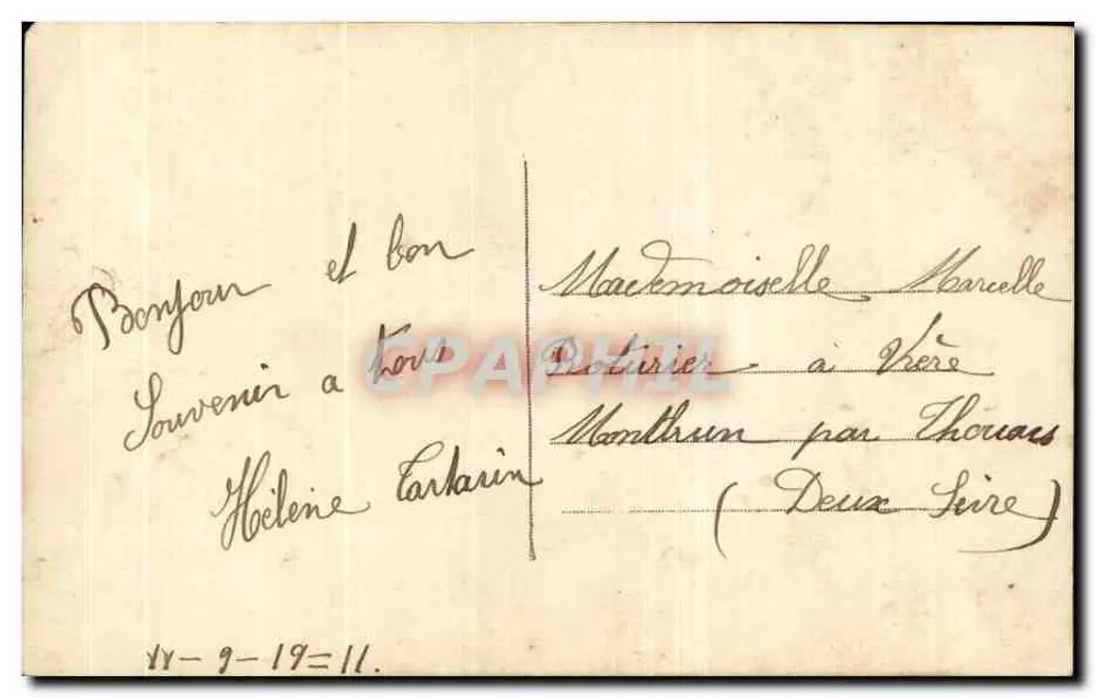 Junge Frau mit Blumenstrauß — Massey, Nr. 537 - Rückseite