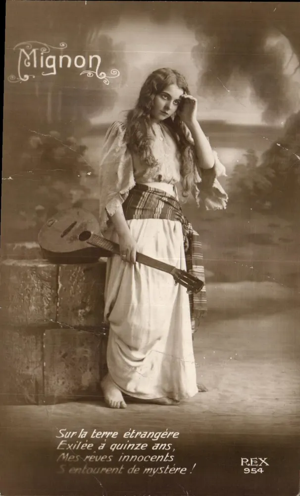 Mignon — junges Mädchen mit Gitarre — REX 954 - Vorderseite