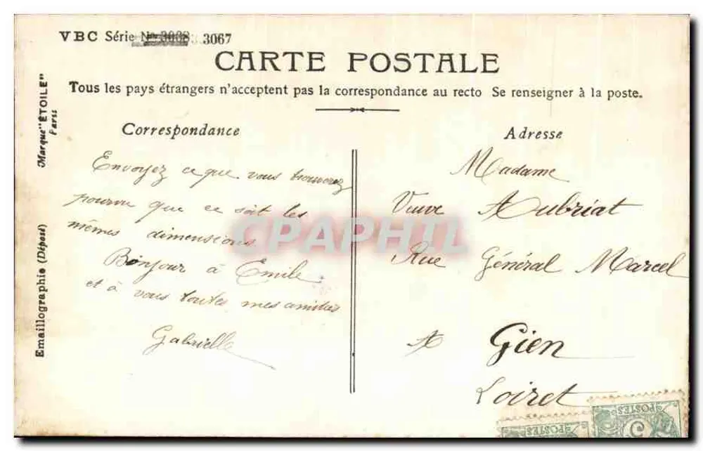 SOMMER — Ernte der Feldblumen — Marke 'ÉTOILE' Paris - Rückseite