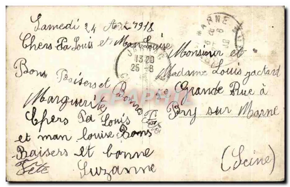 Mädchen in Lilienkleid — Studio-Szene mit Blumen — Verlag M. (auf der Karte gedruckt) n°100 - Rückseite