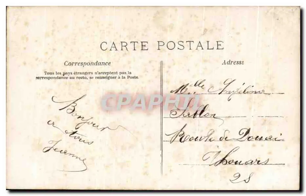 Drei Personen — soziale Szene — J.L.C. n°1028 - Rückseite