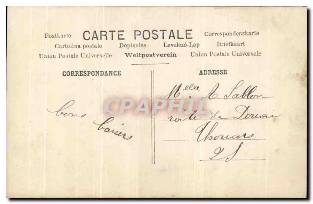 Frau am Schreibtisch — Liebesbrief — Verlag A. Lapel, Paris - Rückseite