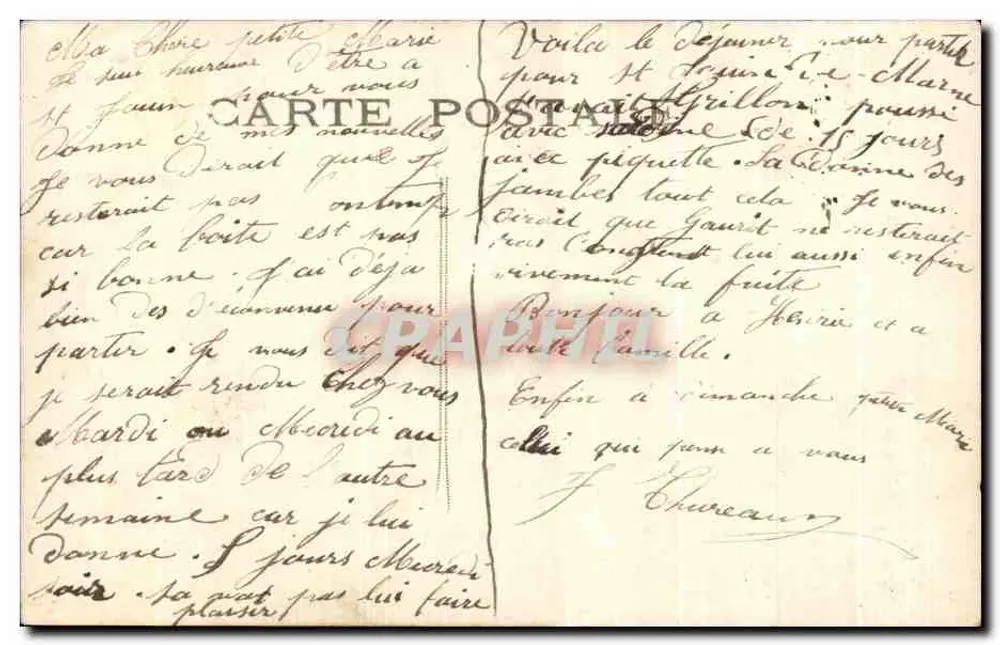 Frau mit einem Rosenstrauß — gedruckter Text — n°53 - Rückseite