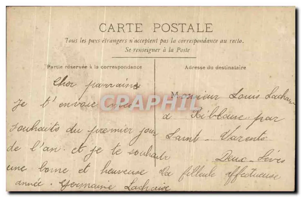 Paar — Neujahrsgruß — J.C. Paris n°4253 - Rückseite