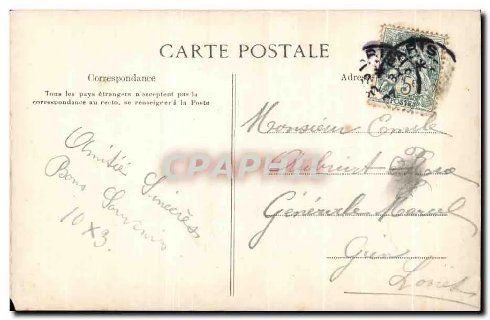 Junge Frau mit Blumenstrauß — gedrucktes Gedicht — Verlag L.D. n°4091 - Rückseite