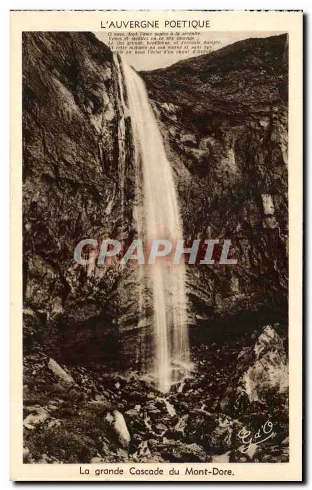 Die große Wasserfälle von Mont-Dore — L'Auvergne Poétique — J. Goutterange, Verlag - Vorderseite