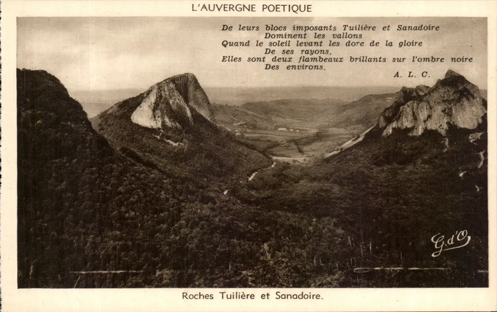 Roches Tuilière und Sanadoire — L'Auvergne Poétique — G.d'O - Vorderseite