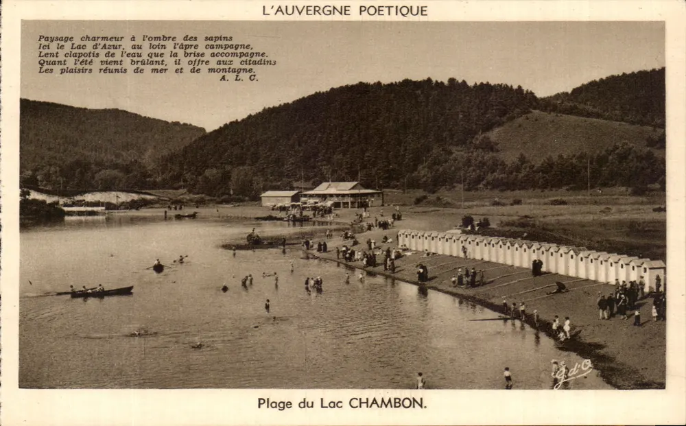 Strand des Sees Chambon — Die poetische Auvergne — Verleger J. Gouttierfanges - Vorderseite