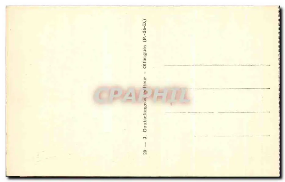 Strand des Sees Chambon — Die poetische Auvergne — Verleger J. Gouttierfanges - Rückseite