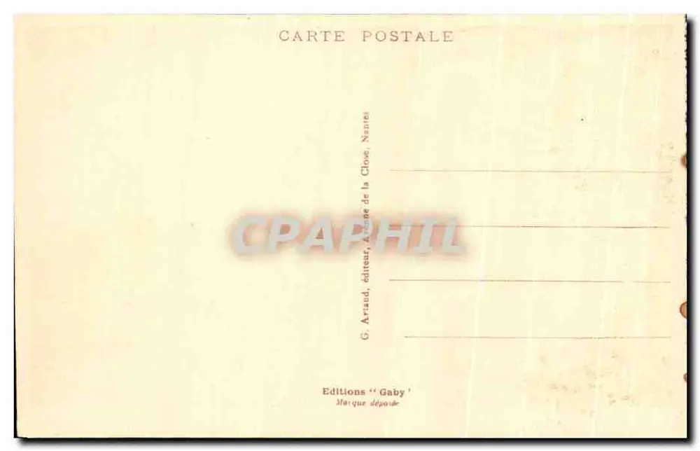 Caen - Hotel d'Escoville — fachada decorada com estátuas e vitrais — G. Arzaud, editor, Nantes - Verso