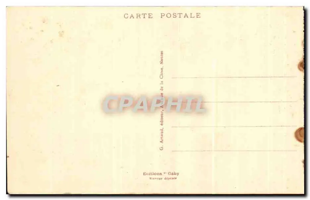 Caen - A vista do lycée, do cloître e das torres de São Etienne — G. Arnaud, editor, Nantes - Verso