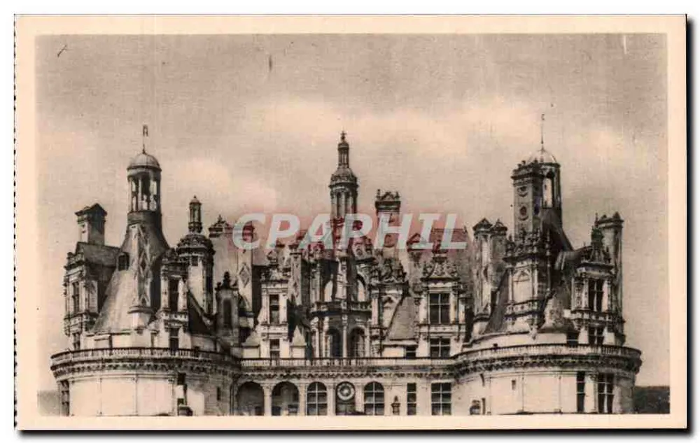 Castelo de Chambord — vista panorâmica — Service Commercial Monuments Historiques, Paris - Frente
