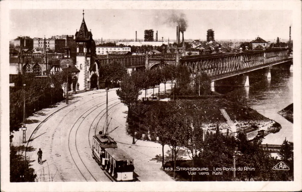 Straßburg — Die Rheinbrücken — Blick Richtung Kehl — C.A.P. Nr. 163 - Vorderseite