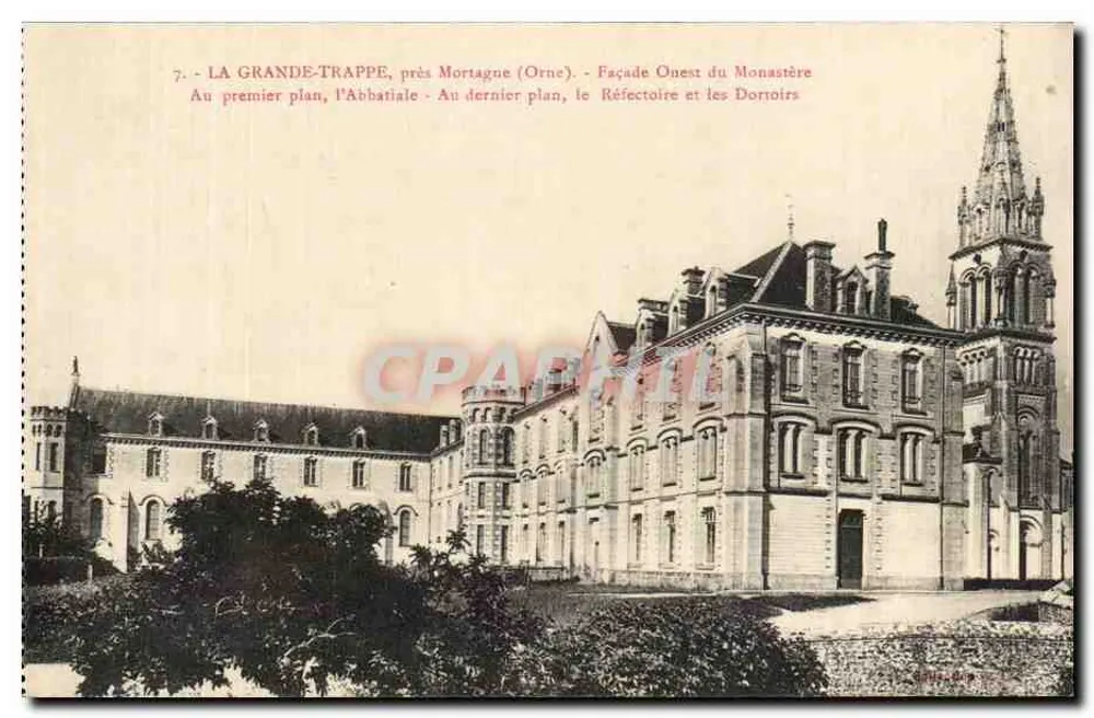La Grande-Trappe, in der Nähe von Mortagne (Orne) — Westfassade des Klosters — Abtei, Refektorium und Schlafstuben - Vorderseite