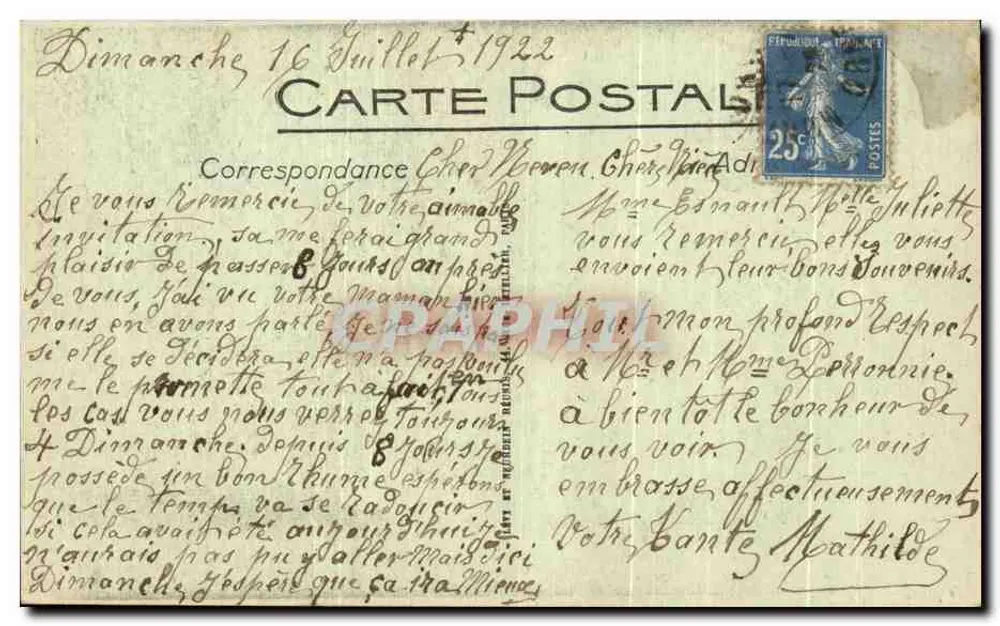 Bagnoles-de-l'Orne — Hotel des Thermes von der Rocher de l'Établissement aus gesehen — LL. n° 274 - Rückseite