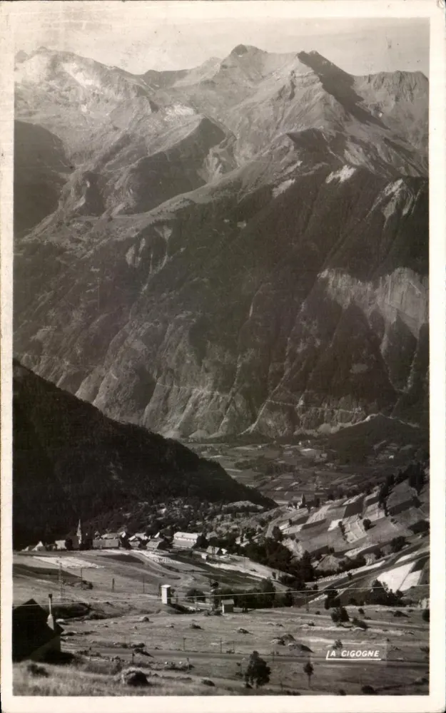 Huez (alt. 1496 m.) — Die Straße nach Villar Notre-Dame und der Grand Rochail — Edition « La Cigogne » - Vorderseite