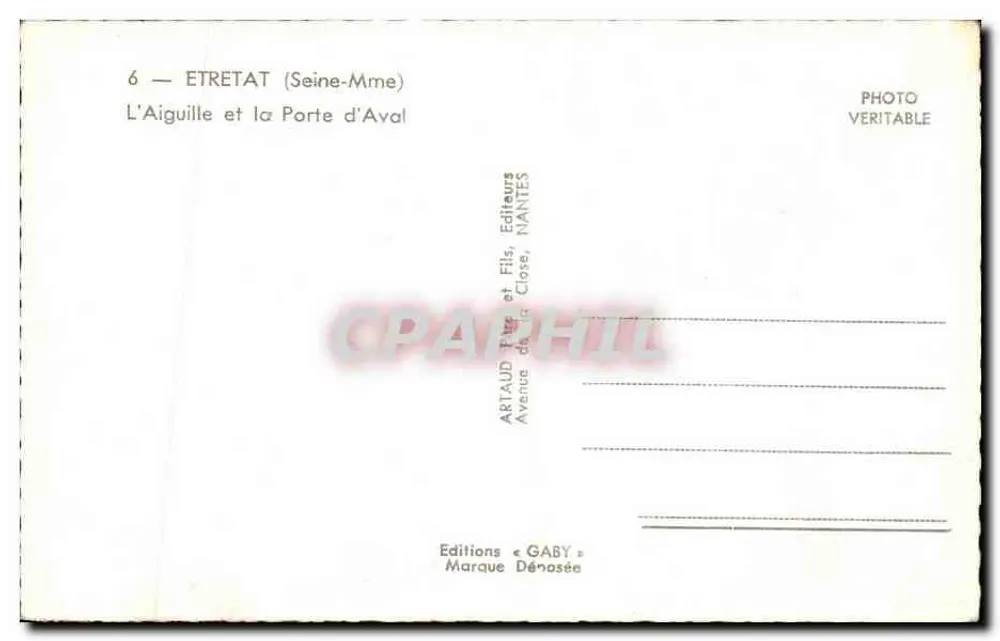 Étretat — A Agulha e a Porta de Aval — Gaby - Verso