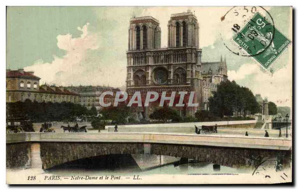 Paris — Notre-Dame e o Ponte — LL. — n°128 - Frente