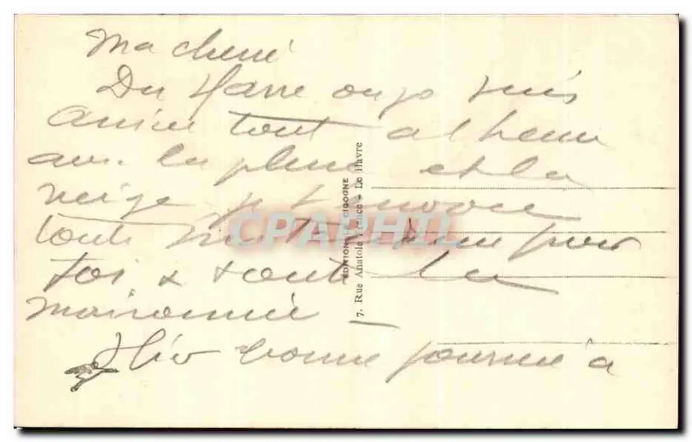 Le Havre — Vista Geral — Edição Antoine Leciboûte, n° 501 - Verso