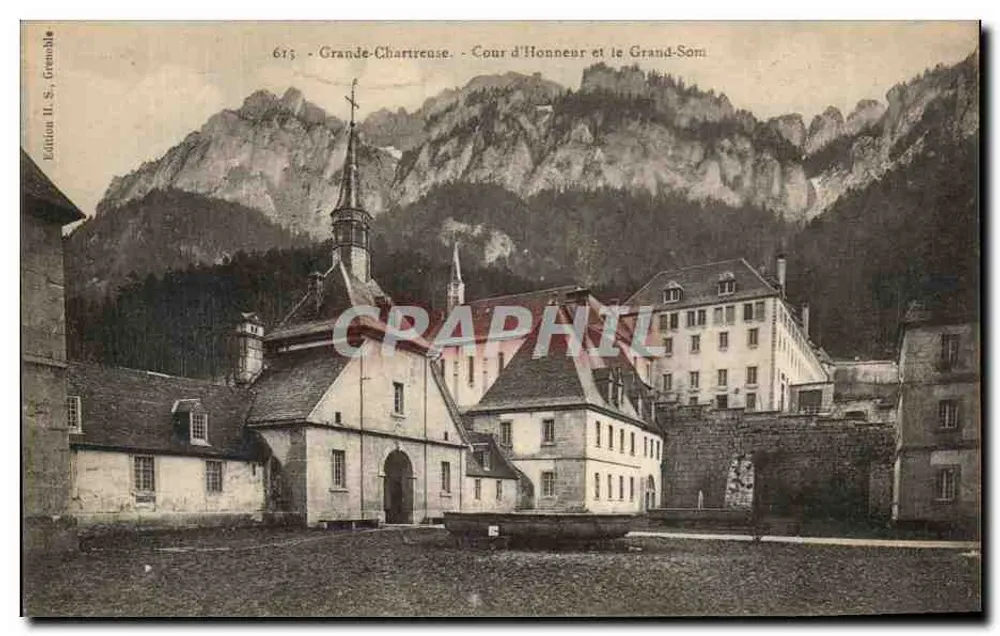 Grande-Chartreuse - Cour d'Honneur und Grand-Som — Ausgabe II, Grenoble, Nr. 615 - Vorderseite