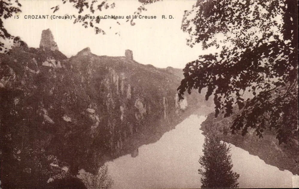 Crozant (Creuse) — Ruinen des Schlosses und die Creuse — R. D. - Vorderseite