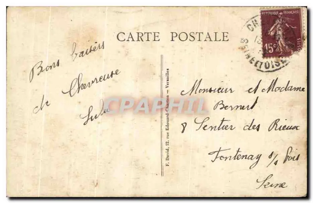 Vallée de Chevreuse — La descente du Château de la Madeleine et une partie de la Ville — Éditeur impr. Chevreuse, n°16 - Rückseite