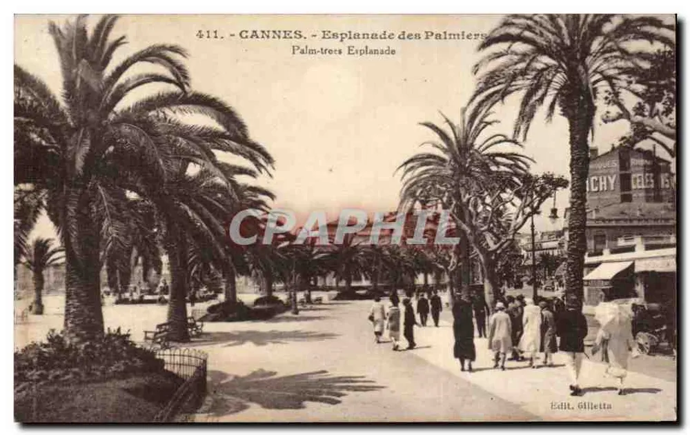 CANNES. — Esplanade des Palmiers — Edit. Gilletta n°411 - Frente