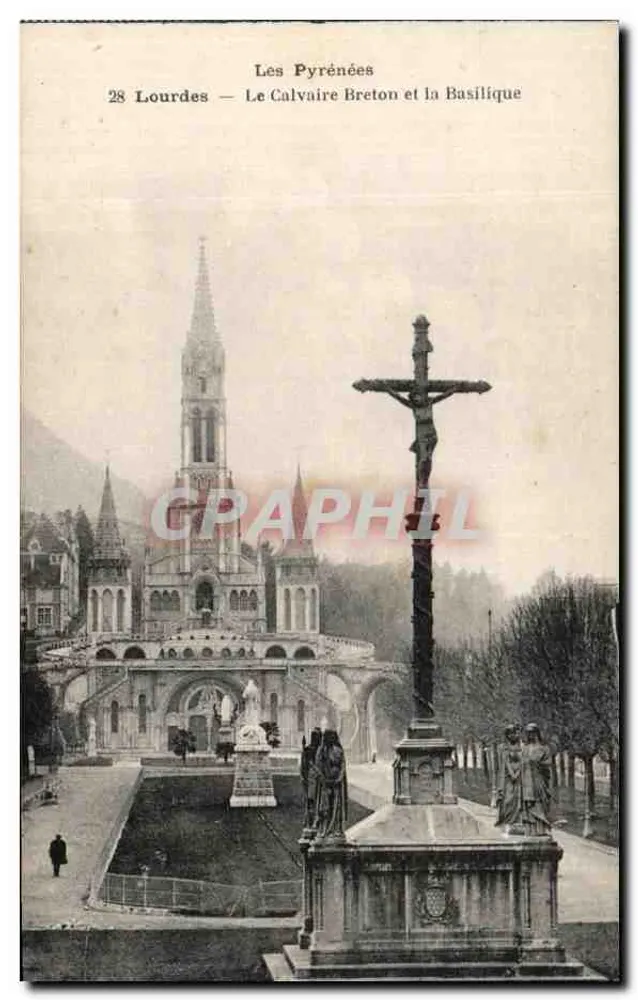 Lourdes — Der Bretonische Calvary und die Basilika — Die Pyrenäen - Vorderseite