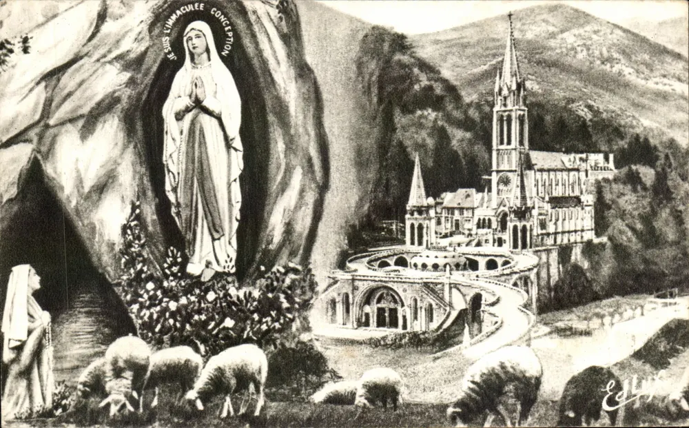 Lourdes — A Basílica e a Aparição — Edição P. Doucet - Frente